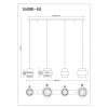 Globo Daren stijlvolle moderne 4-lichts hanglamp voor eetkamer en keuken, 108,7 cm