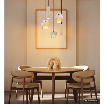 Globo Daren eetkamer-hanglamp, 3-lichts pendellamp boven de tafel, modern