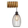 Globo Berti langwerpige industriële wandlamp met kooischerm voor hal en keuken