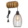 Globo Berti langwerpige industriële wandlamp met kooischerm voor hal en keuken