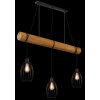 Globo Berti balkvormige hanglamp voor eettafel, industrieel, 3-lichts, E27, 115 cm