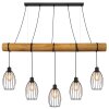 Globo Berti 5-lichts hanglamp industriële eetkamerlamp voor eetkamer 140 cm