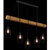 Globo Berti 5-lichts hanglamp industriële eetkamerlamp voor eetkamer 140 cm