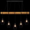 Globo Berti 5-lichts hanglamp industriële eetkamerlamp voor eetkamer 140 cm