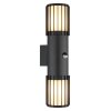 Globo Mervin 2-vlammige langwerpige buitenwandlamp met bewegingssensor, modern