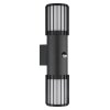 Globo Mervin 2-vlammige langwerpige buitenwandlamp met bewegingssensor, modern