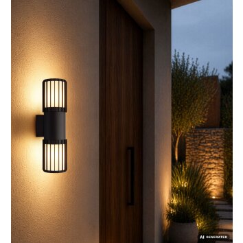 Globo Mervin buitenwandlamp 2-lichts langwerpig modern voor buiten en garage