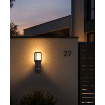 Globo Mervin buitenwandlamp met bewegingssensor voor buiten en garage E27 modern