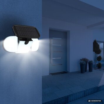 Globo TORQEN LED solar wandlamp met bewegingssensor 700 lumen 6500 kelvin 10 watt