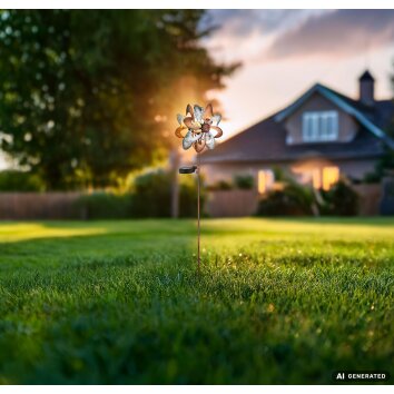 Globo ROSALI roos bloemvormige solar tuinspies LED antiek voor tuinpad