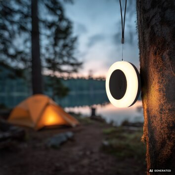 Globo KREMAS hangende solarlamp LED voor buiten, stijlvolle ronde tuinlamp