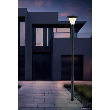 Globo LATERNA LED solar tuinpaal met lantaarnkop voor buiten, moderne tuinpadverlichting