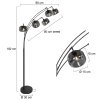 Steinhauer boogvloerlamp Bambus met vijf ronde schermen in natuurlijke kleuren, verstelbaar