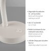 Paul Neuhaus witte verstelbare tafellamp FLEXI met geribbelde arm, tijdloos
