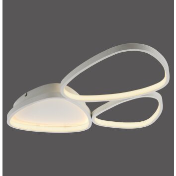 Leuchten Direkt LED-plafondlamp PEBBLES met lichtlussen en geheugenfunctie, wit