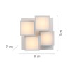 Leuchten Direkt witte LED plafondlamp TETRIS met blokvorm, 3000 kelvin warmwit
