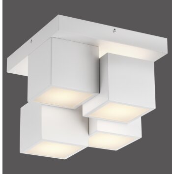 Leuchten Direkt witte LED plafondlamp TETRIS met blokvorm, 3000 kelvin warmwit