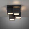Leuchten Direkt LED plafondlamp TETRIS met 4 zwarte kubusmodules, warmwit 3000 Kelvin