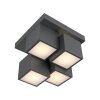 Leuchten Direkt LED plafondlamp TETRIS met 4 zwarte kubusmodules, warmwit 3000 Kelvin