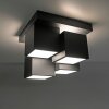 Leuchten Direkt LED plafondlamp TETRIS met 4 zwarte kubusmodules, warmwit 3000 Kelvin
