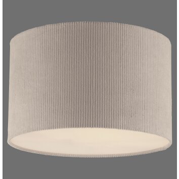 Leuchten Direkt Scandinavische plafondlamp DURO met beige geribbelde stoffen kap
