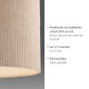 Leuchten Direkt hanglamp DURO met cilindervormige geribbelde beige stoffen kap