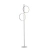 Leuchten Direkt LED staande lamp RITUS zilver, 2 lichtgevende ringen, 3000 Kelvin warmwit