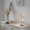 Leuchten Direkt LED tafellamp Emanda met messingkleurige spiraalarm, 3000 Kelvin warmwit