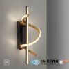Leuchten Direkt LED wandlamp Emanda met spiraalarm in messing, 3000 Kelvin warmwit