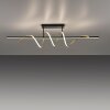 Leuchten Direkt LED plafondlamp Emanda met messingkleurige golven, 3000 Kelvin warmwit