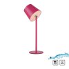 Leuchten Direkt LED tafellamp BOTERIA in roze met verstelbare kap, 3000 Kelvin warmwit