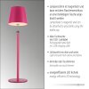 Leuchten Direkt LED tafellamp BOTERIA in roze met verstelbare kap, 3000 Kelvin warmwit