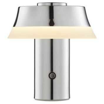 Brilliant warmwitte LED-tafellamp Kinich met conische kap en ronde knop, 2700 Kelvin
