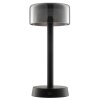 Brilliant moderne LED-tafellamp Razor, warmwit 2700 Kelvin, ronde zwarte glazen kap