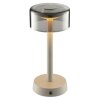 Brilliant LED tafellamp Razor met cilindervormige beige glazen kap, 2700 Kelvin warmwit, IP44