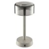 Brilliant LED tafellamp Razor met cilindervormige beige glazen kap, 2700 Kelvin warmwit, IP44