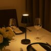 Brilliant moderne LED tafellamp Elora, conische zwarte kap, dimbaar, 2700 Kelvin warmwit