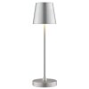 Brilliant moderne LED tafellamp Elora, conische zilveren kap, 2700 Kelvin warmwit