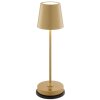 Brilliant tafellamp Elora met conische kap, matgoud, LED warmwit 2700 Kelvin