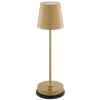 Brilliant tafellamp Elora met conische kap, matgoud, LED warmwit 2700 Kelvin