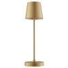 Brilliant tafellamp Elora met conische kap, matgoud, LED warmwit 2700 Kelvin