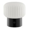 Brilliant LED Tafellamp Sarastro met RGB en geribbelde witte kap, 2700 Kelvin warmwit