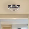 Brilliant LED plafondlamp Pedley, verstelbare koppen, zwarte ringen, 3000 Kelvin warmwit