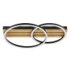 Brilliant LED plafondlamp Calma met overlappende ringen en donkerhouten lamellen