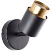Brilliant Wandspot Covelo, cilindrische draaibare kop met gouden rand, 3000 Kelvin warmwit