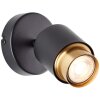 Brilliant Wandspot Covelo, cilindrische draaibare kop met gouden rand, 3000 Kelvin warmwit