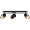 Brilliant plafondspot Covelo met 3 draaibare zwart-gouden koppen, 3000 kelvin warmwit