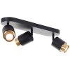 Brilliant plafondspot Covelo met 3 draaibare zwart-gouden koppen, 3000 kelvin warmwit
