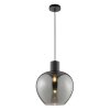 Brilliant Druppelvormige hanglamp Ligari, rookkleurige glazen kap, zichtbare E27-fitting