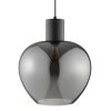 Brilliant Druppelvormige hanglamp Ligari, rookkleurige glazen kap, zichtbare E27-fitting